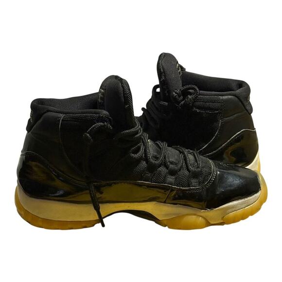 Air Jordan 11 Retro DMP Black Gold 378037-072 Men's Size 9 Concord Mid OG Patent - Picture 9 of 10